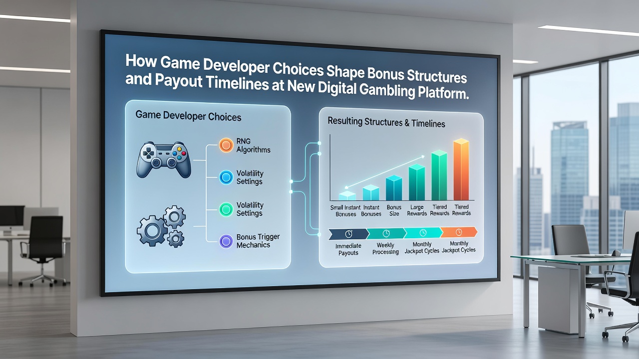 Analytics dashboard showing how game volatility metrics correlate with bonus payout timelines on new gambling platforms