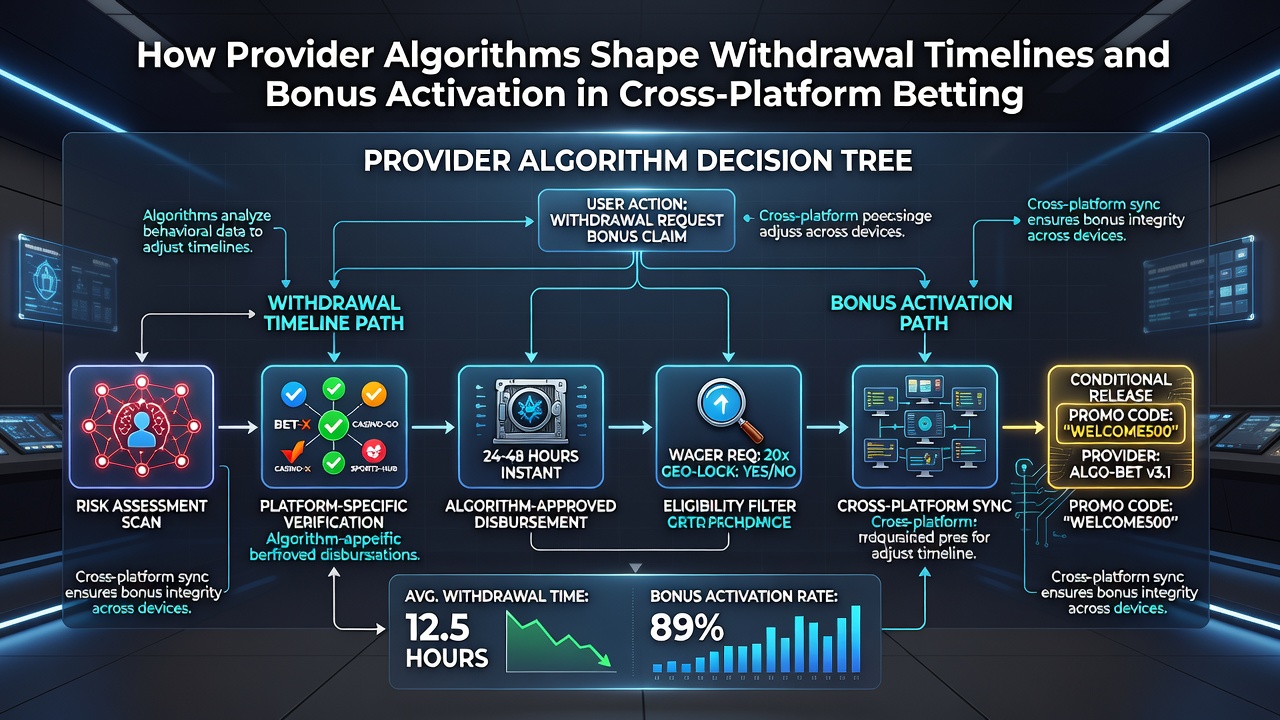 Flowchart illustrating bonus activation sequence linked to withdrawal verification steps