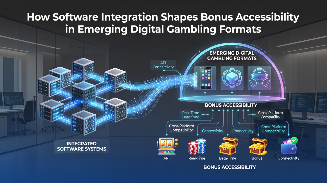 Illustration of data flow between gambling applications, bonus servers, and payment systems